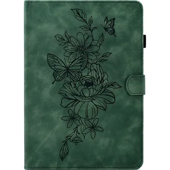 Pouzdro na tablet VSECHNONAMOBIL 57125 ART FLOWER Zaklápěcí pouzdro Huawei MatePad T10 / T10S zelené