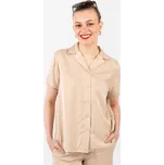 Vero Moda dámská saténová košile Vikitika krátký rukáv béžová Velikost: S