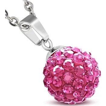 Přívěsek 12mm – Růžové kuličky s kamínky