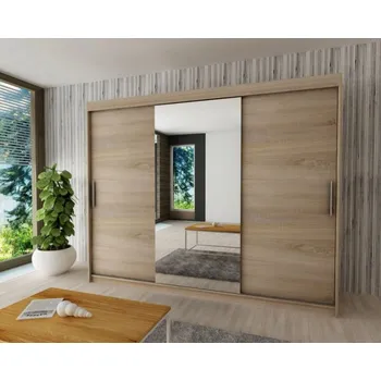 Šatní skříň Skříň s posuvnými dveřmi v šířce 250 cm TIMEA 1 - dub sonoma
