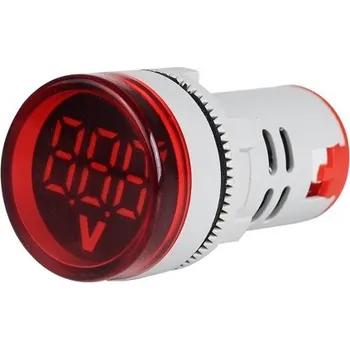 Panelový LED voltmetr 6-100V DC AD16-22DSV kulatý
