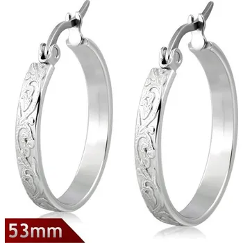 Náušnice 53mm – Kruhové náušnice, motiv plazivé rostliny