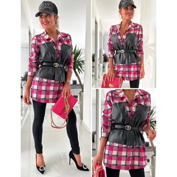 Dámská halenka V&amp;V Košile dámská s vestou - fuksie