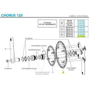 Převodník na kolo Převodník 12s Campagnolo CH, 52z, vč.šroubů (r.v. 2020 - ....)