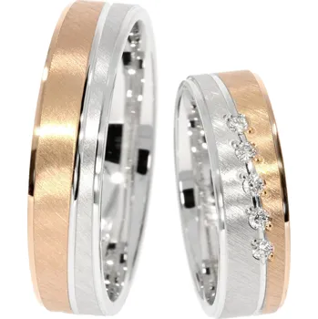 Prsten Zlatnictví Helios Zlaté snubní prsteny LN-F-8510 Kameny: Se Zirkony