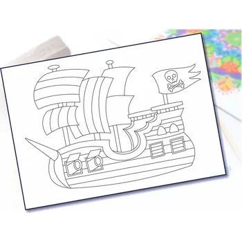 Radost v písku Šablona na pískování pirátská loď Varianta: A5 (148 x 210 mm)