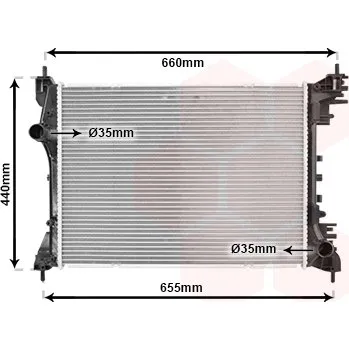 Chladič motoru Chladič, chlazení motoru VAN WEZEL 01002117