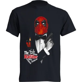 Pánské tričko levne-bavlnene-tricko-potisk-kmotr-Dead-Pool Barva: Black -černá, velikost: L