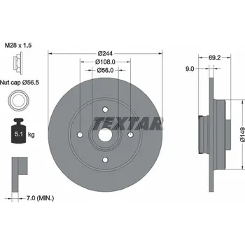 Brzdový kotouč Brzdový kotouč TEXTAR 92305403