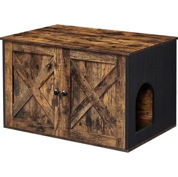 Přislušenství pro kočičí toaletu Feandrea Simba domeček na toaletu 80 x 53 x 50 cm rustikální hnědý/černý