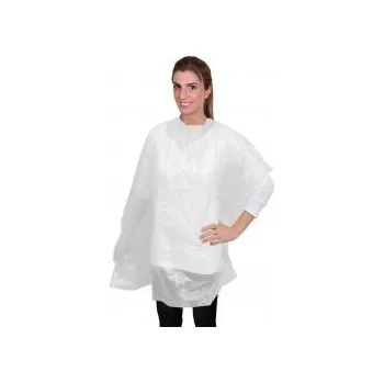 Pláštěnka Jednorázová pláštěnka bílá PE 50 ks/bal