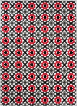 Koberec Dywany Chemex Maya šedý/červený 220 x 300 cm