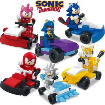 Hračka Figurky s auty ježek Sonic a přátelé - set 6 ks