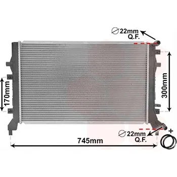 Chladič motoru Chladič, chlazení motoru VAN WEZEL 58002295