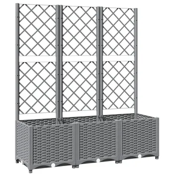 Zahradní truhlík s treláží 120 x 40 x 136 cm