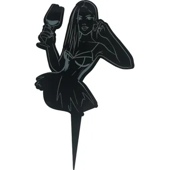 Jedlá dekorace na dort VypálímTi.cz Zápich do dortu - Dívka na párty