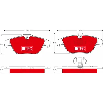 Brzdová destička Sada brzdových destiček, kotoučová brzda TRW GDB1738DTE