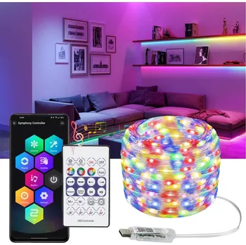 LED páska LED RGB USB pásek 5m IP65, Android s Bluetooth a dálkové ovládání
