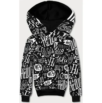 Pánská mikina Černá pánská "klokaní" mikina s potiskem (8B1150-1) odstíny černé XXL