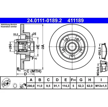 Brzdový kotouč Brzdový kotouč ATE 24.0111-0189.2