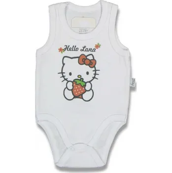 Bavlněné kojenecké body bez rukávů Hello Kitty 68/74