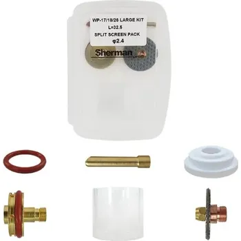 Příslušenství ke svářečce Sada spotřebních dílů TIG PYREX | SR17/18/26 | krátká | 35x32,5 mm 2,4 mm