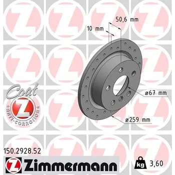 Brzdový kotouč Brzdový kotouč ZIMMERMANN 150.2928.52