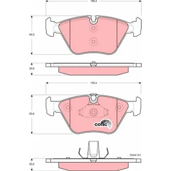 Brzdová destička Sada brzdových destiček, kotoučová brzda TRW GDB1577