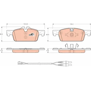 Brzdová destička Sada brzdových destiček, kotoučová brzda TRW GDB1929
