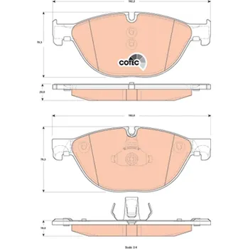 Brzdová destička Sada brzdových destiček, kotoučová brzda TRW GDB1838