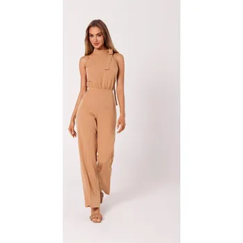 Dámský overall M746 Kombinéza se zavazováním za krkem - karamelová EU S