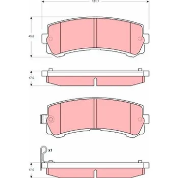 Brzdová destička Sada brzdových destiček, kotoučová brzda TRW GDB3362
