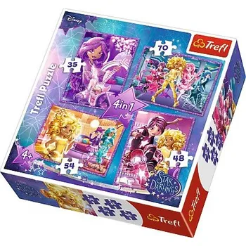 Puzzle Puzzle Trefl Hvězdné kamarádky, 35 + 48 + 54 + 70 dílky