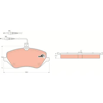 Brzdová destička Sada brzdových destiček, kotoučová brzda TRW GDB1595