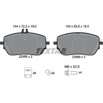 Brzdová destička Sada brzdových destiček, kotoučová brzda TEXTAR 2298801