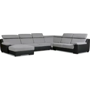 Sedací souprava Rozkládací rohová sedačka DIVARO II světle šedá / tmavě šedá