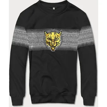 Pánská mikina Tenká černá mikina s potiskem (8B1103-3) odstíny černé XXL