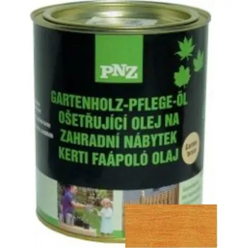 barva a nátěr na dřevo PNZ Ošetřující olej na zahradní nábytek gartenbraun / zahradní hnědá 0,75 l