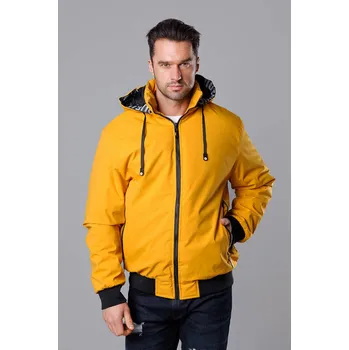 Pánská bunda Pánská žlutá sportovní bunda s kapucí (5M3111-254) odstíny žluté XL