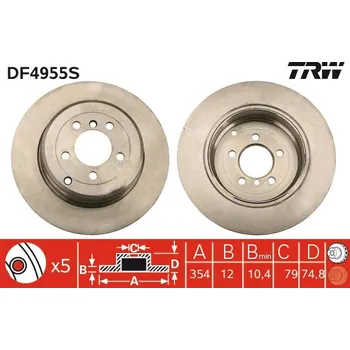 Brzdový kotouč Brzdový kotouč TRW DF4955S