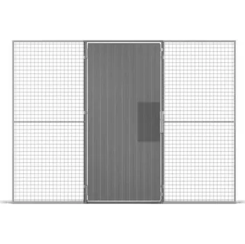 Plot Dveře z ocelového plechu, jednokřídlé s přípravou pro visací zámek, vxš: 2200x1000 mm, barva šedá