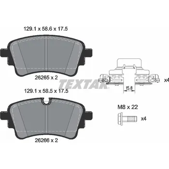 Brzdová destička Sada brzdových destiček, kotoučová brzda TEXTAR 2626503