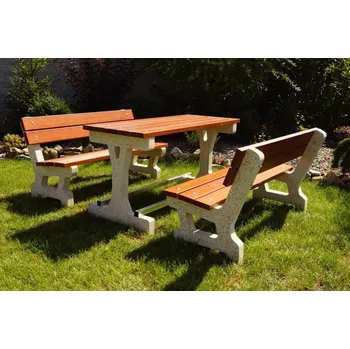 Zahradní sestava Zahradní set 1500 mm s prkny z finské borovice a vymývaným betonovým podnožím pro volné ložení + doprava zdarma