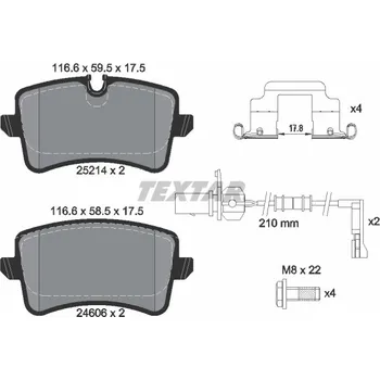 Brzdová destička Sada brzdových destiček, kotoučová brzda TEXTAR 2521402