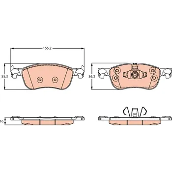 Brzdová destička Sada brzdových destiček, kotoučová brzda TRW GDB2261