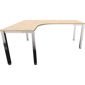 Psací stůl Stůl kancelářský ve tvaru 'L', podnoží hranaté, lesklé, barva akácie, levé, š: 1800 x 1600 mm