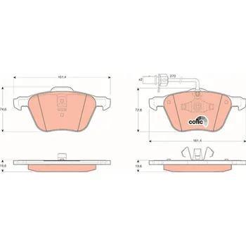 Brzdová destička Sada brzdových destiček, kotoučová brzda TRW GDB1460