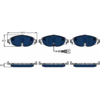 Brzdová destička Sada brzdových destiček, kotoučová brzda TRW GDB1956BTE