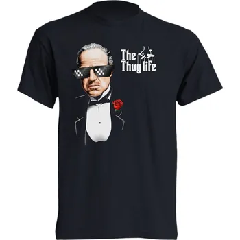 Pánské tričko levne-bavlnene-tricko-potisk-kmotr-vytrznik-mafian Barva: Black -černá, velikost: 3XL