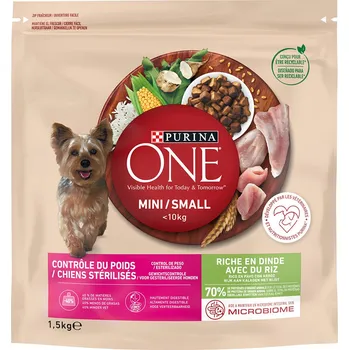 Krmivo pro psa 12x1,5kg Purina One Mini Weight Control / Sterilised Turkey & Rice